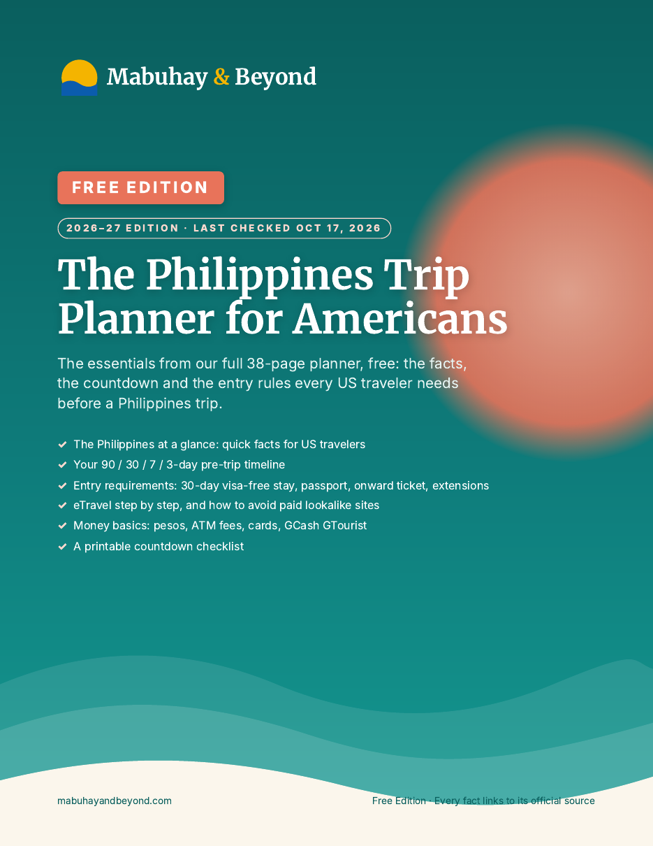 Cover of The Philippines Trip Planner for Americans, Free Edition